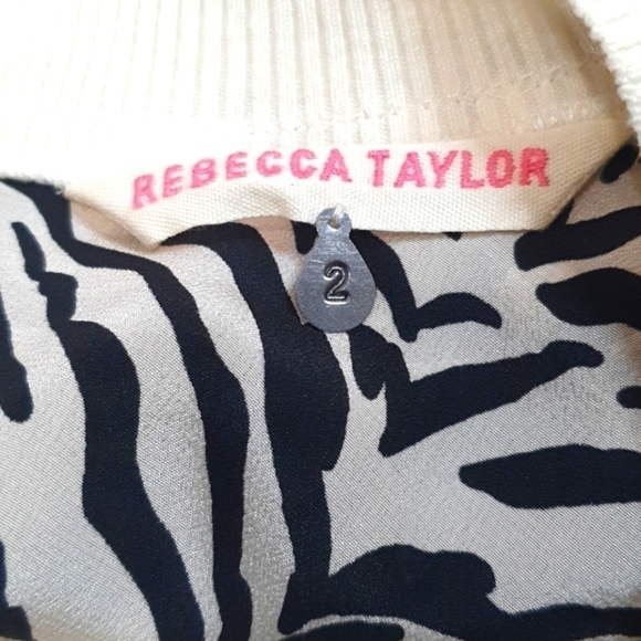 Rebecca Taylor Mesh Zebra Print Top - Picture 3 of 7